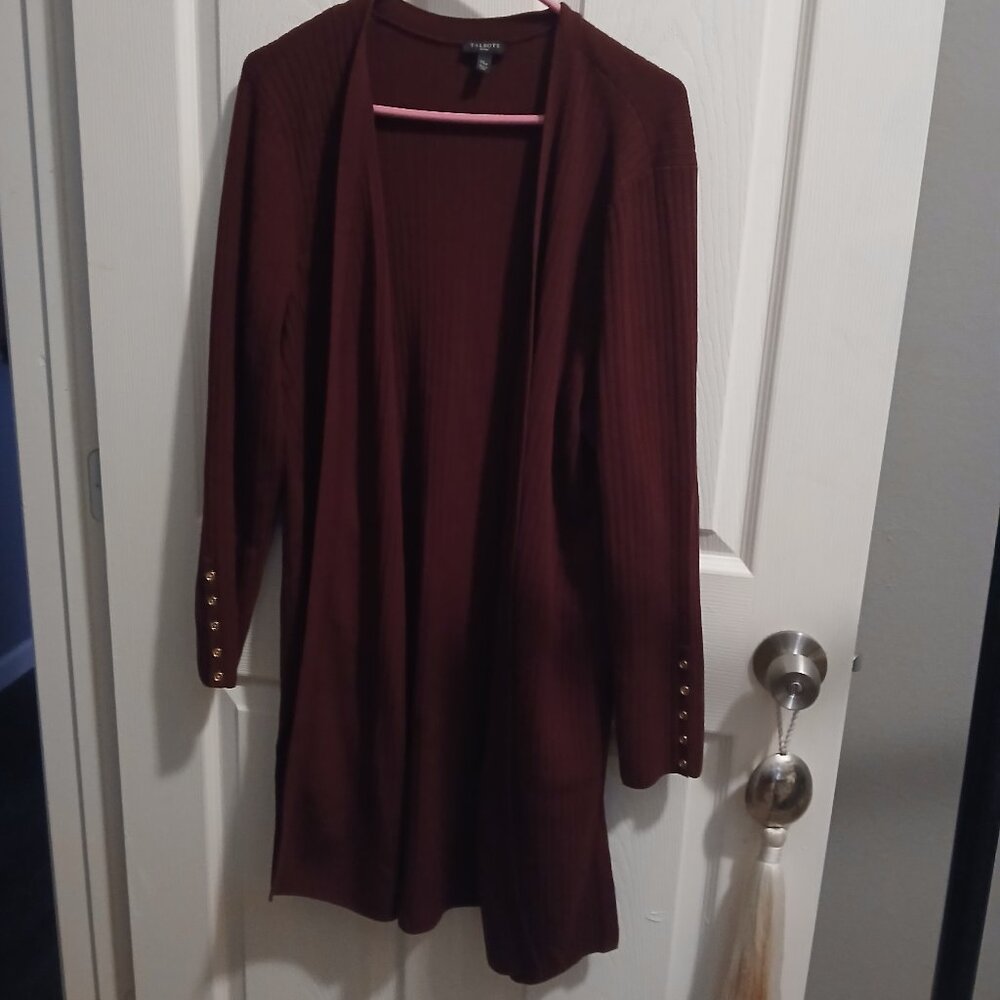 Talbots burgundy cardigan sweater
